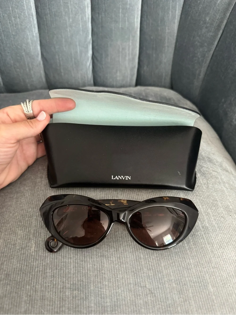 Lanvin Tortoiseshell Frame Sunglasses with Brown Lenses
